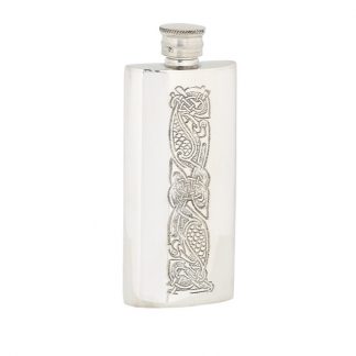 3oz Slim Celtic Pewter Flask