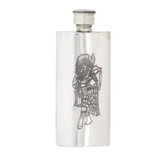 3oz Slim Piper Pewter Flask