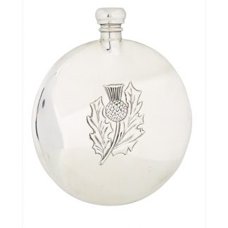3oz Thistle Sporran Pewter Flask