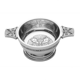 4 Thistle Pewter Quaich 3"