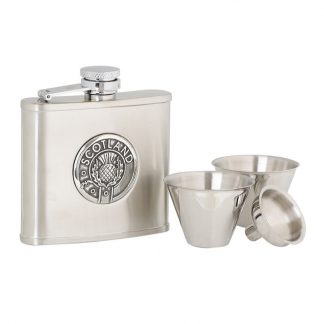4oz Scotland Stainless Steel Flask Set