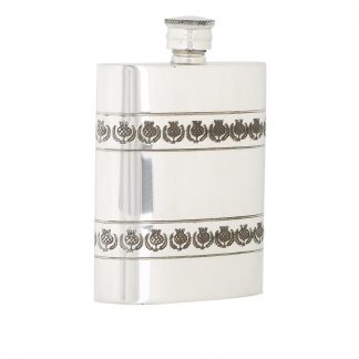 4oz Thistle Band Pewter Flask
