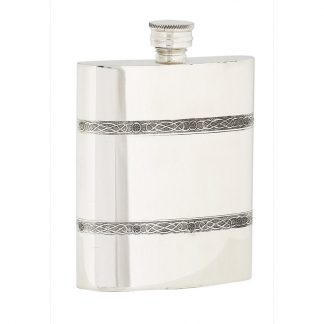 6oz Celtic Band Pewter Flask