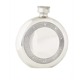 6oz Celtic Frame Pewter Flask