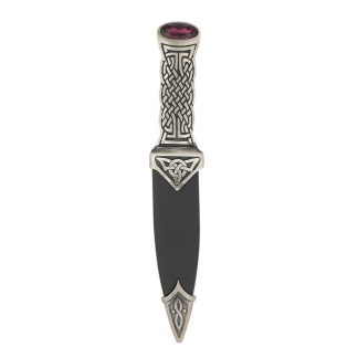 Boisdale Matt Pewter Sgian Dubh With Amethyst Stone Top