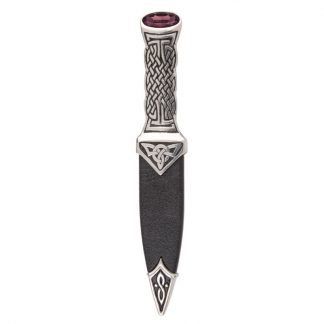 Boisdale Polished Pewter Sgian Dubh With Amethyst Stone Top