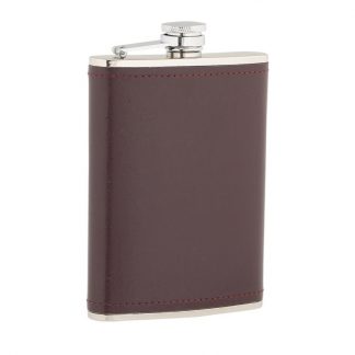 Burgundy Leather Stainless Steel Flask