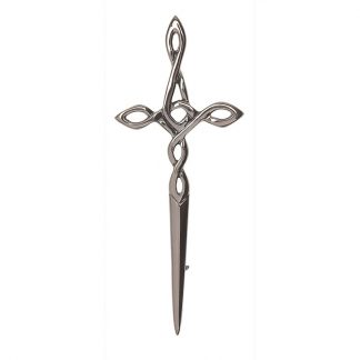 Celtic Knot Looped Black Chrome Kilt Pin
