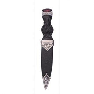 Celtic Matt Sgian Dubh With Amethyst Stone Top