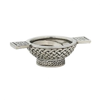 Celtic Mini Pewter Quaich 1.25"