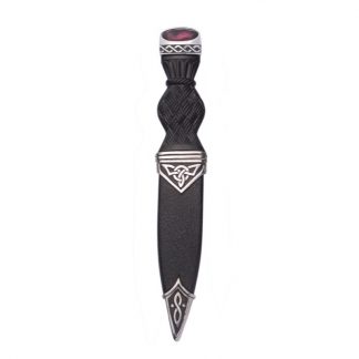 Celtic Polished Sgian Dubh With Amethyst Stone Top