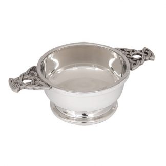 Celtic Weave Pewter Quaich 5"