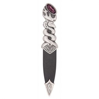 Glenfinnan Matt Pewter Sgian Dubh With Amethyst Stone Top