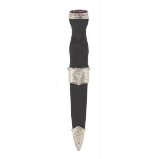 Imitation Thistle Sgian Dubh With Amethyst Stone Top