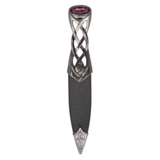 Islay Black Chrome Pewter Sgian Dubh With Amethyst Stone Top
