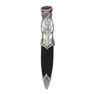 Jura Matt Pewter Sgian Dubh With Amethyst Stone Top