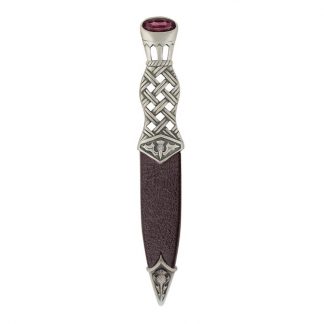 Lochy Matt Pewter Dress Sgian Dubh With Amethyst Stone Top