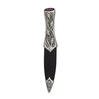 Luss Matt Pewter Dress Sgian Dubh With Amethyst Stone Top