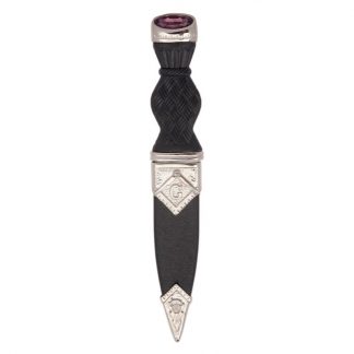 Masonic Sgian Dubh With Amethyst Stone Top