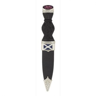 Saltire Sgian Dubh With Amethyst Stone Top