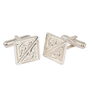 Square Celtic Silver Cufflinks