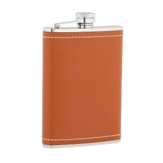 Tan Leather Stainless Steel Flask