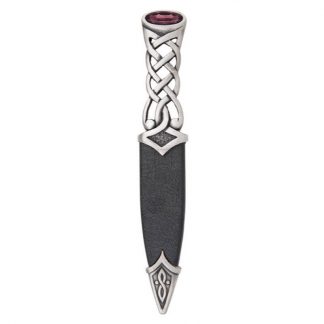 Tay Matt Pewter Dress Sgian Dubh With Amethyst Stone Top