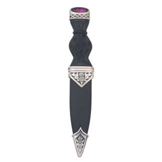 Thistle Matt Sgian Dubh With Amethyst Stone Top