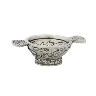 Thistle Mini Pewter Quaich 1.25"
