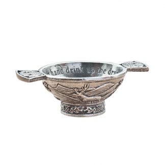Thistle Mini Pewter Quaich 1.75"
