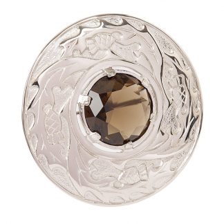 Thistle Plaid Brooch With Stone