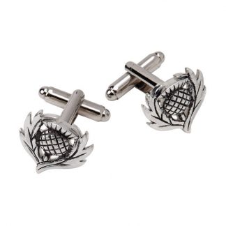 Traditional Thistle Polished Cufflinks