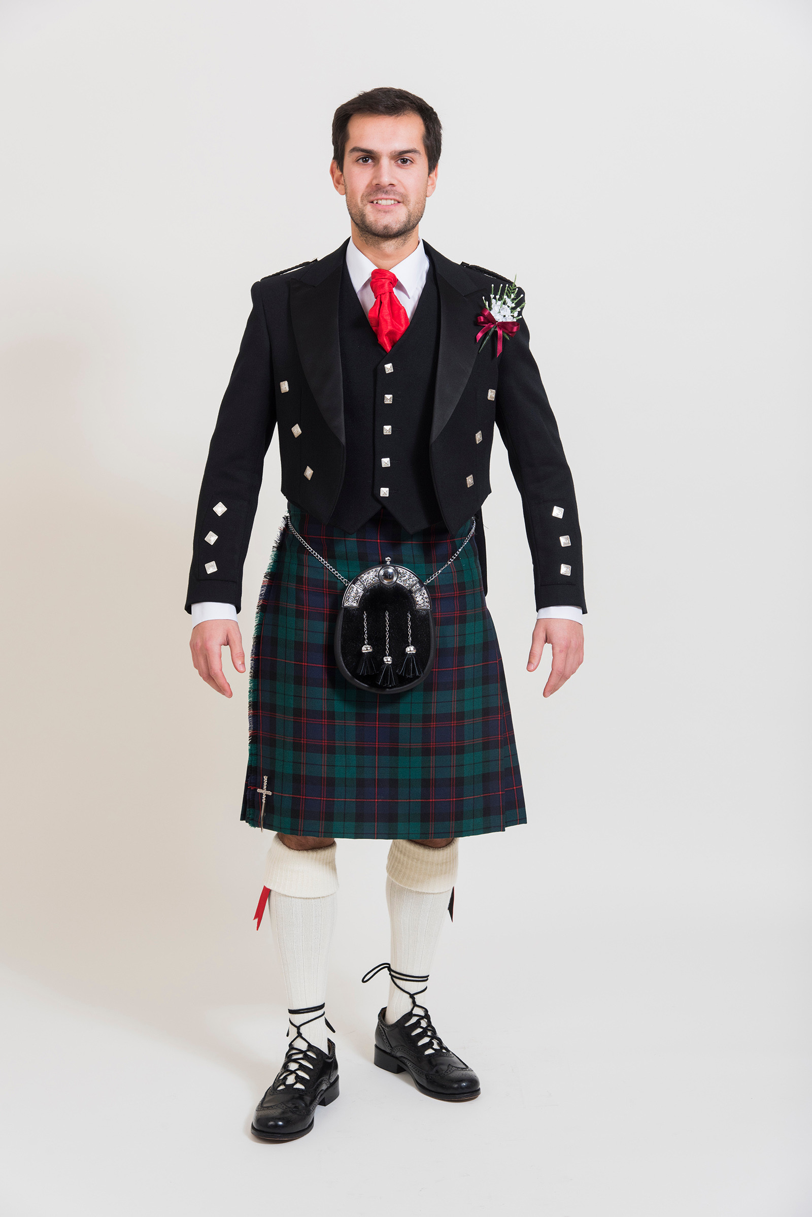 Modern Prince Charlie <span class="shown_tartan_info">Featured Kilt Tartan: Black Watch</span>