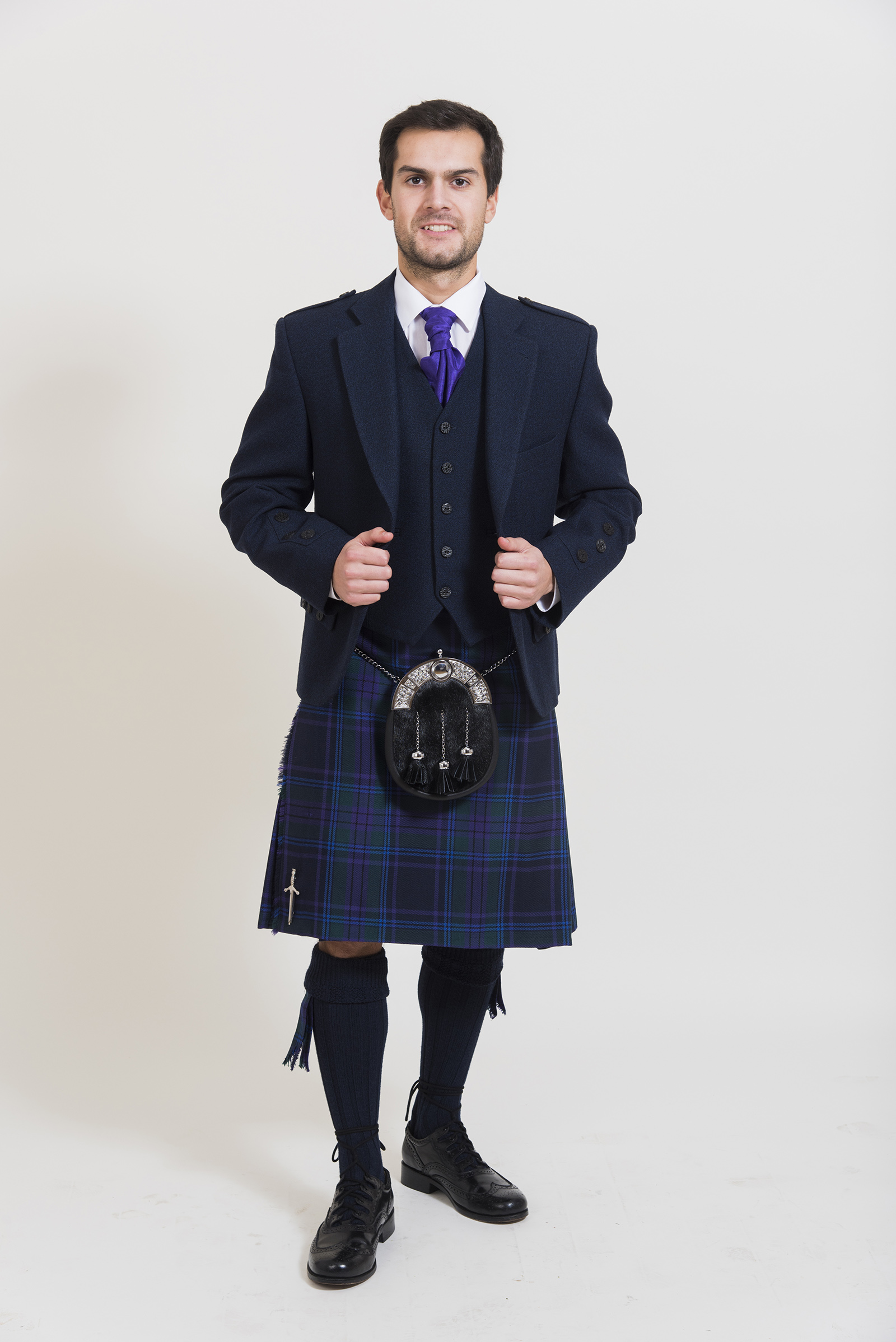 Navy Arrochar Tweed <span class="shown_tartan_info">Featured Kilt Tartan: Spirit of Scotland</span>