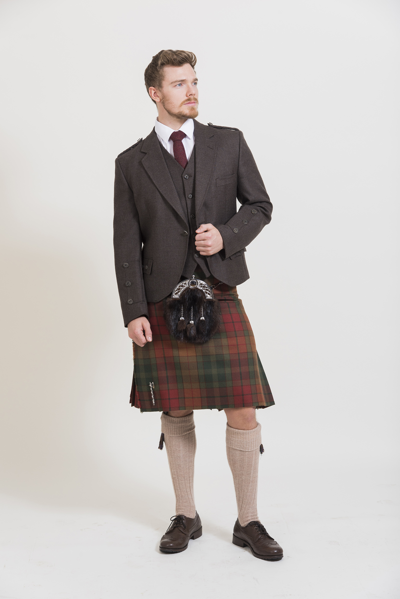Peat Brown Tweed <span class="shown_tartan_info">Featured Kilt Tartan: Cullins of Skye</span>